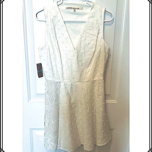 Rachel Roy White Mixed Media Dress (NWT) - Picture 7 of 8